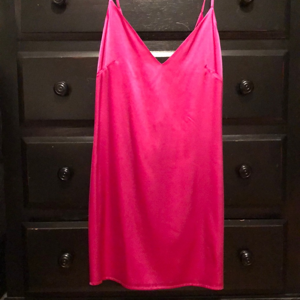Bebe Hot Pink Slip Dress